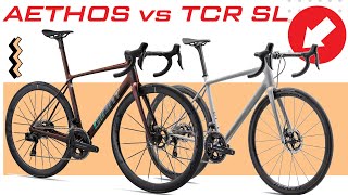 SPECIALIZED SWORKS AETHOS vs GIANT TCR ADVANCED SL  Battle of Titans [upl. by Garnette]