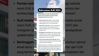 Rekrutmen OJK 2024  JadiOJK [upl. by Husein]