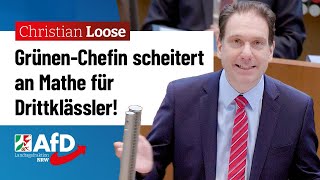 GrünenChefin scheitert an Mathe für Drittklässler – Christian Loose AfD [upl. by Annawt342]