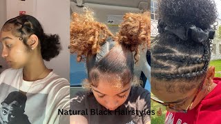 Slick Natural Hairstyles For ShortMedium Length Hair🫶🏾  April 2024 [upl. by Rancell]