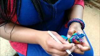 2 color spool knitting [upl. by Ovid201]