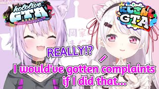 Okayu and Shiina Discuss the Differences Between HoloGTA and Nijisanji GTA Events Hololive [upl. by Melesa729]