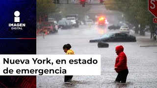 Nueva York amanece bajo el agua declaran estado de emergencia [upl. by Marutani]