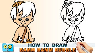 How to Draw Bamm Bamm Rubble from The Flintstones [upl. by Kippar]