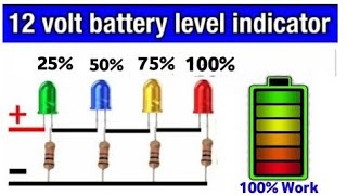 Battery Level Indicator using 5mm Led  Battery Level Indicator circuit led [upl. by Ange598]