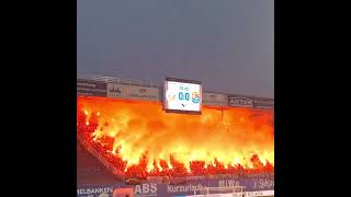 Hansa Rostock fans light up the stadium vs Unterhaching [upl. by Aonehc]