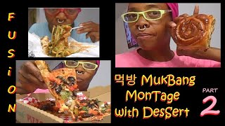 I ❤ 🍰 and Zoodles 🍲 🍩🍕 Working Shopper 먹방 Mukbang Montage and Social Eating Show [upl. by Rainger]