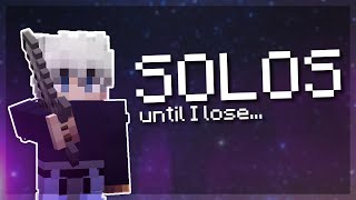 Playing Solo Bedwars until I LOSE ft fly hacker [upl. by Freeland]