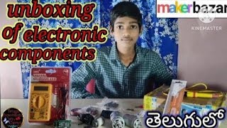 Unboxing of electronic components in Teluguunboxing experiment viralvideos [upl. by Aehr]