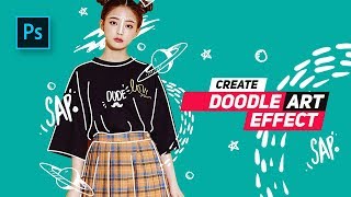 How to Create Doodle Portrait Effect in Photoshop  Photoshop Tutorials [upl. by Eiramanna33]