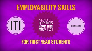 NIMI Mock Test Based Model Questions Employability Skills  ITI For First Year StudentsMalayalam [upl. by Ettenaej]