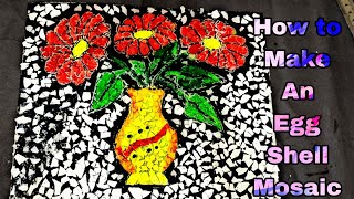 Mosaic ART using egg shellDye Egg Shell CraftHome decorhow to make an egg shell mosaic ART [upl. by Ahsed]