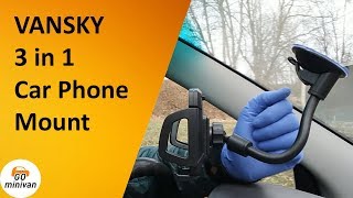 Vansky 3 in 1 Universal Car Phone Mount FULL HONEST REVIEW [upl. by Assenyl]