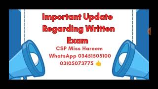 CSS Written Exam ✍️ Update  CSP Miss Hareem  03451505100 [upl. by Schnabel]