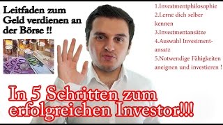 Aktien für Anfänger So wirst du ein erfolgreicher Investor Investieren lernen in 5 Schritten [upl. by Bellina639]