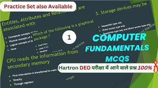 Hartron DEO computer fundamentals important questions  previous paper MCQ [upl. by Wallace]