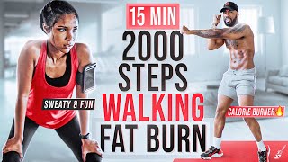 2000 STEPS FUPA WALKING WORKOUT  Home Workout in 15 Mins [upl. by Nisay]