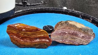 Cut amp Polishing Bay of Fundy Agate amp Banded Jasper [upl. by Etiragram693]