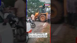 Speeding Car Loses Control Drowns in Lake in Bhoodan Pochampally [upl. by Cheatham804]