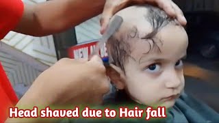 Small Baby angry head shaved by local barber 🇮🇳 India  headshave crying 🧒 [upl. by Ayekim]