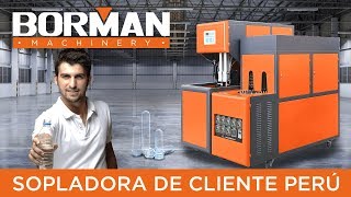 Sopladora de Preformas PET SemiAuto  2 Cavidades  BM7L  Cliente Peru [upl. by Madlin]