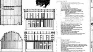 G440 28 x 36 x 10 Gambrel Barn Workshop Plans Blueprint [upl. by Mella]