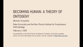 Michael Tomasello – Becoming human A theory of ontogeny [upl. by Euqilegna]