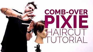 Short Pixie CombOver Haircut Tutorial [upl. by Sirovart]