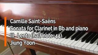 Piano Part  SaintSaëns Clarinet sonata Op167 III Lento Half note 44 [upl. by Woodruff219]