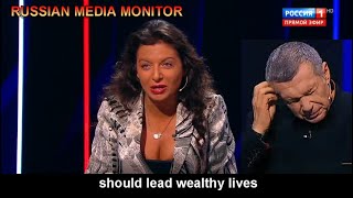 Margarita Simonyan says Russian elites should be wealthy [upl. by Aierbma]