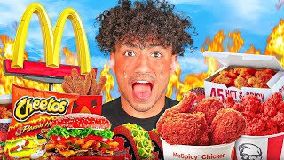 Eating The SPICIEST FOOD From Every FAST FOOD Restaurant [upl. by Ahens]