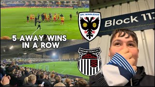 FIVE AWAY WINS IN A ROW AFTER DANNY ROSE GOAL  Grimsby vs AFC Wimbledon vlog [upl. by Linn411]