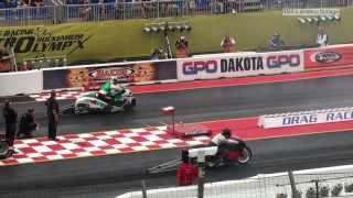 NitrolympX 2013  Pro Stock Bike  Qualifying 1 [upl. by Vasiliu329]