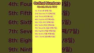 서수 한국어와 영어를 함께 배우기quotBilingual Ordinal Numbers Learn Korean and English Together Korean [upl. by Einafpets889]