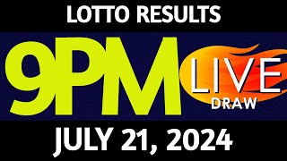 Lotto Result Today 900 pm draw July 21 2024 Sunday PCSO LIVE [upl. by Anahgem]