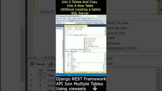 Join 2 Tables And Copy Rows Into A New Table SQL Server database joins [upl. by Anihsak]