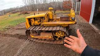 Caterpillar D2 5U7968 First Start After Pinion Repairs amp Racing the Snow to Get It Inside [upl. by Lobel124]