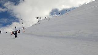 Skiing BLUE ski slope called 6 OBERGURGL Austria GoPro HD POV  April 2024 [upl. by Adeirf]