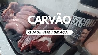 testando carvão tipo briquete que quase não fumaça e assando carne e Toscana [upl. by Blunt]