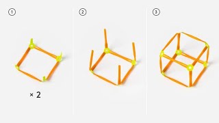 Hexahedron platonic solid using strawbees  make a cube using strawbees [upl. by Yaakov]