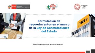 Formulación de requerimientos en el marco de la Ley de Contrataciones del Estado [upl. by Ennayt]