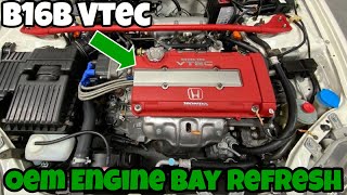 Honda EK9 CTR Refresh Build  Engine Bay Refresh with Brand New OEM Parts Episode 3 [upl. by Christean214]