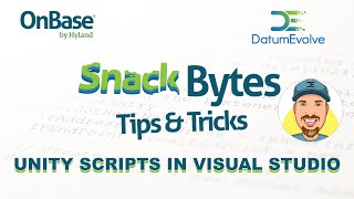 Write OnBase Unity Scripts in Visual Studio [upl. by Rayford]