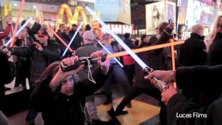 Times Square Star Wars Flash Mob [upl. by Kaule]