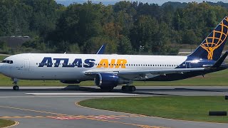 RARE Atlas Air Boeing 767300 Departing Albany International Airport [upl. by Alekehs188]