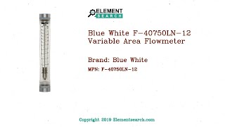 Blue White F40750LN12 Acrylic Variable Area Flowmeter  F410 [upl. by Naxela]