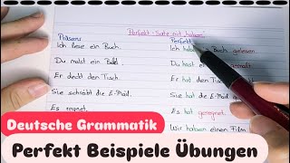 Deutsche Grammatik 1  Perfekt Zeitform Beispiele und Übungen perfektdeutschvergangenheit [upl. by Hurleigh]