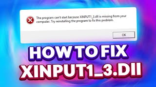 xinput13dll is missing from your Computer Windows 10  8  7 [upl. by Talia568]