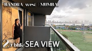 Stunning 25 BHK SEA 🌊 VIEW Apartment in Bandra West MUMBAI [upl. by Sharos]