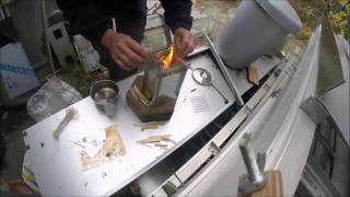 Home made biomass stove boil test 06 12 15 [upl. by Jolie]